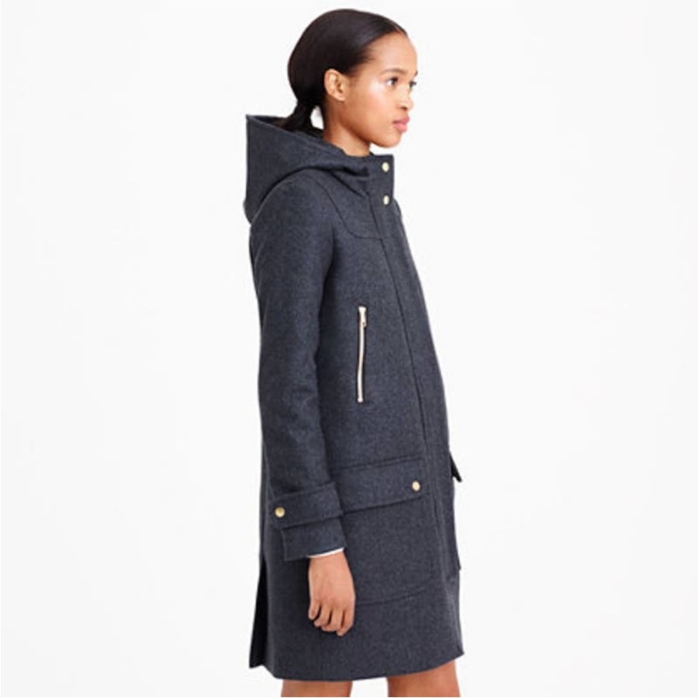 J.Crew Melton Wool Duffle Coat Gray Size 6